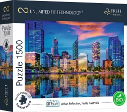 Puzzle TREFL UFT Cityscape – reflexia orașului Perth, Australia, 1500 piese