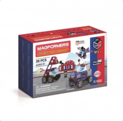 Seturi de construcție magnetice Magformers Amazing Police – set poliție și salvare, 26 piese