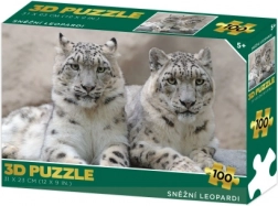 Puzzle 3D – leoparzi de zăpadă, 100 piese
