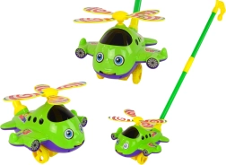 Elicopter Verde Vesel pe Împins