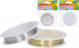 Sârmă pentru mărgele 0,6 mm, 4 m – aurie sau argintie