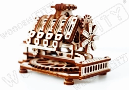 Puzzle 3D din lemn motor V8