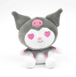 Jucărie de pluș Kuromi 32 cm – gri cu căpșună (colecția HELLO KITTY)