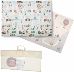 Covoraș educațional pliabil din spumă, cu două fețe, pentru copii, 150 × 200 cm – străzi și baloane