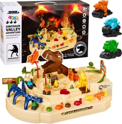 Pistă interactivă manuală cu dinozauri Dinosaur Track Adventure, cu 3 vehicule și 8 provocări