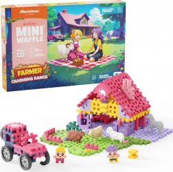 Set de construcție Mini Waffle Farmer – ranch adorabil, 112 piese Marioinex