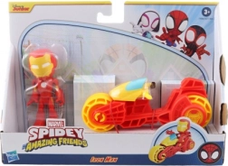 Marvel Spidey și prietenii lui Iron Man pe motocicletă – figurină de acțiune și vehicul
