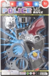 Set poliție pentru copii cu pistol, cătușe și insignă