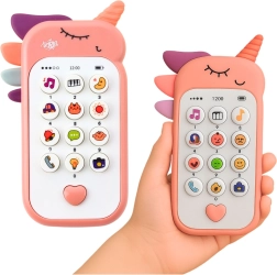 Telefon interactiv pentru copii, unicorn – roz
