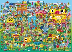 Puzzle 1000 de piese sat plin de doodle-uri – Jon Burgermann, HEYE