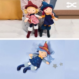 păpușă textilă vrăjitoare doudou jolijou 24 cm