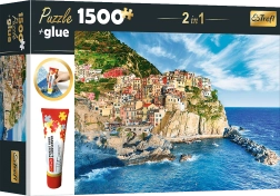 Set puzzle Manarola, Liguria, Italia 1500 piese cu adeziv