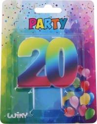 Lumânare de petrecere Curcubeu numărul 20