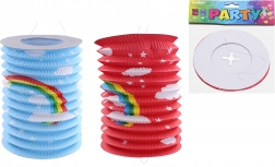 Lampion cilindru Curcubeu 15 cm