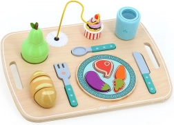 Tavă de activități din lemn Vilac cu mâncare