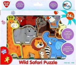 Puzzle Safari din lemn pentru copii