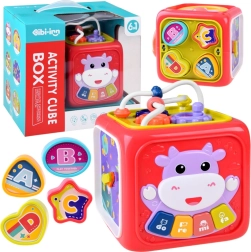 cub educațional interactiv cu pian, labirint și sortator