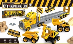 Camion – platformă de tractare cu vehicule de construcții