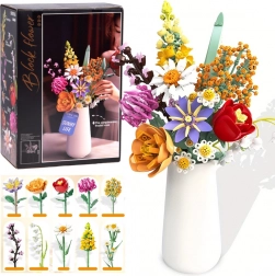 Set de construit buchet floral cu vază ceramică, 1070 piese