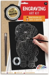 Imagine răzuitoare argintie cu câine GRAFIX