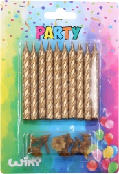 Lumânări și suporturi în culoare aurie