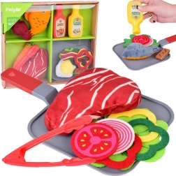 Set moale de gătit – alimente textile cu steak, pește și accesorii