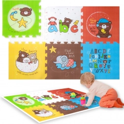 Humbi covoraș puzzle din spumă XXL cu animăluțe și litere, 6 piese, 165 × 112 × 1,5 cm