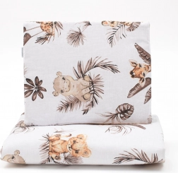 Set reversibil pentru cărucior din bumbac și velvet NEW BABY Safari