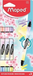 Sublinatoare MAPED Fluo Peps Duo Pastel, set 3 buc