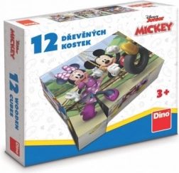 cuburi licențiate din lemn Mickey Mouse – 12 cuburi