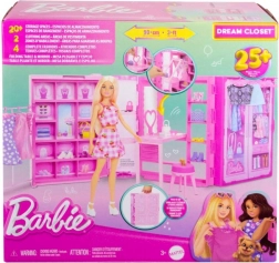 Garderoba viselor BARBIE cu ținute și accesorii (fără păpușă)