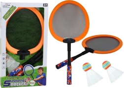 Set de 2 rachete de badminton cu 2 fluturași – portocaliu
