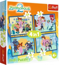 Puzzle 4 în 1 Zootropolis plin de aventuri DISNEY Zootropolis 2