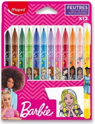 markere colorate Barbie 12 buc MAPED