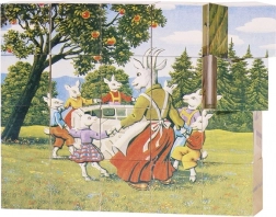 Goki cuburi din lemn povești 20 buc