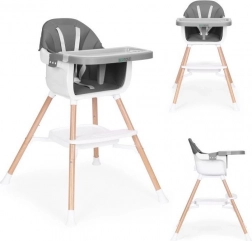 Scaun de masă pentru copii 2 în 1, gri, ECOTOYS