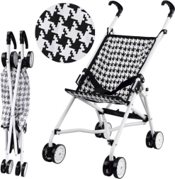 Cărucior pliabil pentru păpuși cu buline – Pepito