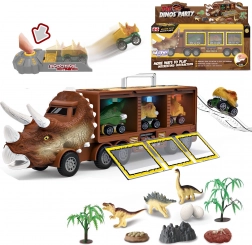 Camion dinosaur cu lansator și mașinuțe