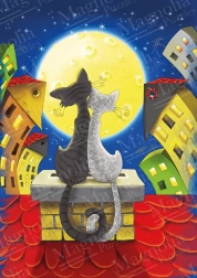 Puzzle pisici pe acoperiș 1000 piese