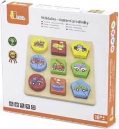 Puzzle din lemn cu piese de inserare - transport, în cutie în limba cehă