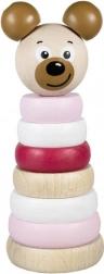 Piramidă din lemn cu cap de urs roz