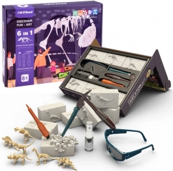 Excavații de oase de dinozaur 6 în 1 – set paleontologic pentru copii