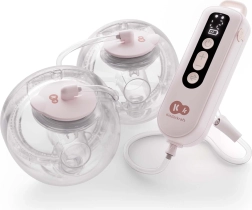 Kinderkraft gentleflow pompă electrică dublă pentru sân, hands-free, roz