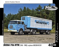 Puzzle Retro mașini Camion Škoda 706 RTTN cu semiremorcă Orličan N12CH 40 piese