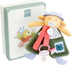 Văcuța din pluș Aneth cu suport pentru suzetă 19 cm