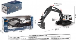 Excavator metalic alb pe șenile