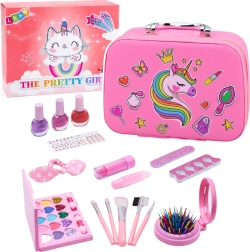 Gentută cosmetică pentru copii cu unicorn și set de cosmetice