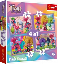 Puzzle Trefl Trolii 3: Aventură colorată 4în1 (35, 48, 54, 70 piese)