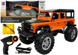 Mașină RC LAND ROVER Defender 1:14 – mașină off-road portocalie cu telecomandă 4x4