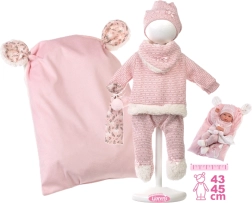 Llorens hăinuțe pentru păpușă New Born 40–42 cm, set de iarnă 5 piese cu accesorii